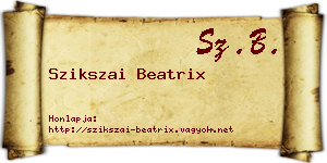 Szikszai Beatrix névjegykártya