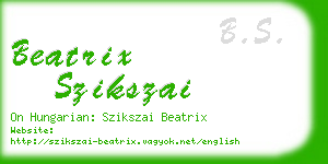 beatrix szikszai business card